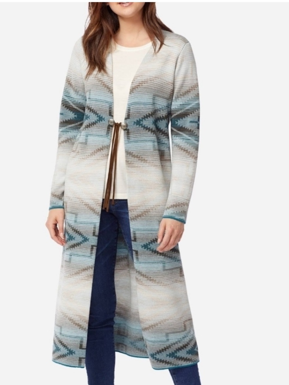 Pendleton Wool Women's Pinyon 100% Merino Wool Long Duster Cardigan Sweater XL